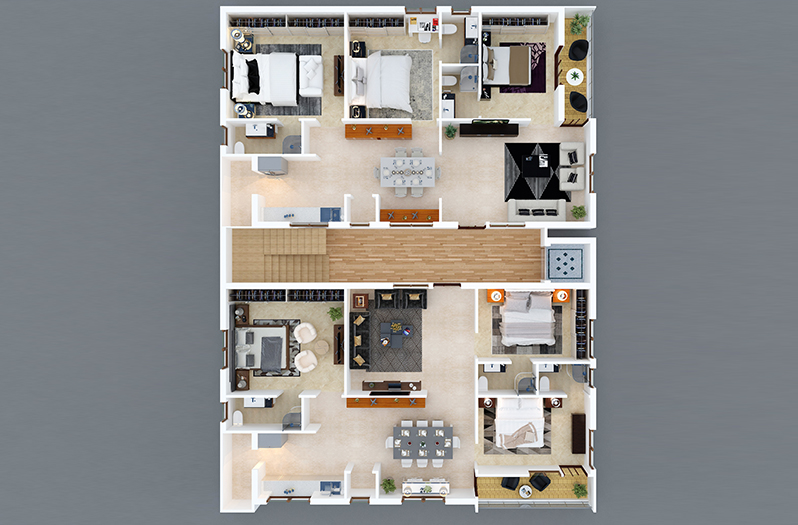 3D Flat Floorplans